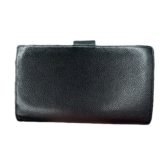 Authentic CHANEL Black Caviar Leather Timeless CC Long Large Wallet Kisslock - Picture 4 of 16